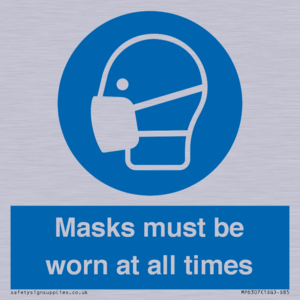 Masks must be worn at all times